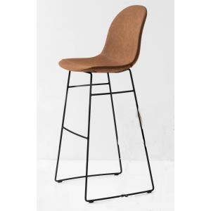 Sgabello ACADEMY ALTO Seduta Cuoio Gambe Metallo by Connubia