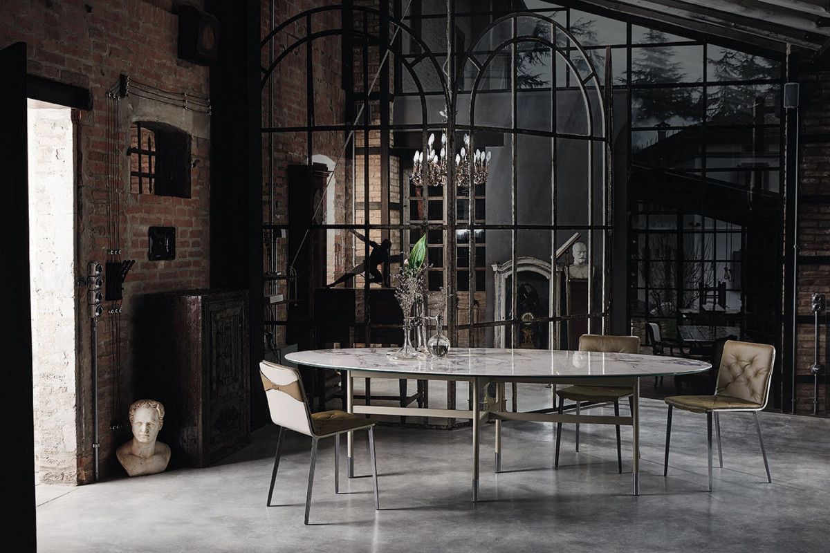 Tavolo GLAMOUR con Piano Ellittico 200 cm by Bontempi